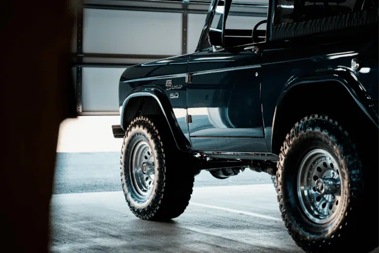 mobile car detailing Ollie's Mobile Detail bronco in garage