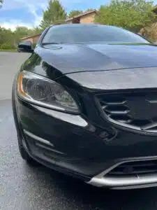 mobile car wash detailing of black Volvo